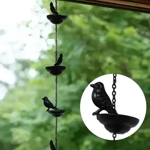 Metal Bird Rain Chain, Rustic Outdoor Garden Decor, Garden Accessories, Single Bird Design, Iron Ornament, Easy to Hang, No Power Needed
