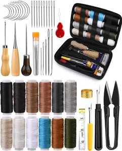 Heavy Duty Sewing Kit, Needle and Thread Kit with Upholstery Thread Needles Sewing Awl Seam Ripper for Car Seats Carpets Shoes Backpacks DIY Crafting