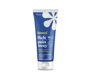 Asutra Melt Pain Away Cream 3.4oz - Dual Action Formula with Capsaicin & Magnesium for Muscle & Joint Relief