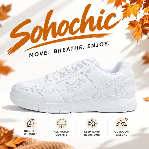 British Knights Men's Old School Lace-Up Athletic Casual Chunky Minimalist Sneakers - Trainer for Walking, Running, Training, Soho Chic Style Sneakerhead