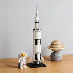 Space Ship Rocket Model Toy, Creative Building Blocks Set, DIY Assembly Kit, Handmade Craft Kit, Gift for Boys and Girls