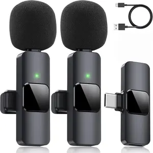 Wireless Omnidirectional Lapel Microphone with USB-C & iOS Adapter for iPhone iPad Android Windows Mac Clear Sound Capture for Interviews Video Shoots Online Meetings Teaching Podcasting Portable Clip Receiver