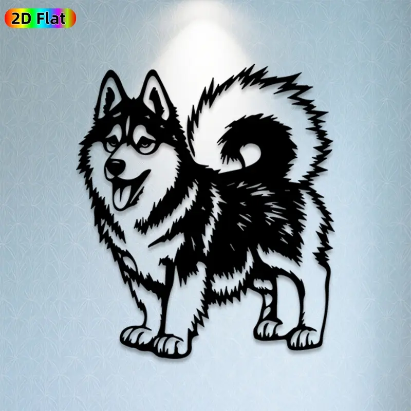 1pc Husky Metal Wall Art,Vibrant Husky Statue Mural,Ideal Gift for New Year,Christmas,Pet Decor Enthusiasts,Weather-Resistant Metal Wall Decor Wall Sculptures,Perfect for Indoor Wall & Outdoor Fence Husky Lovers