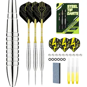 3pcs/pack 22g Steel Tip Darts Set, Standard Pet Flight, Aluminum Shafts, Includes Storage Box, Ideal for Beginners, 24bd