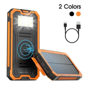 citicr Solar Charger Power Bank 20000mAh, Portable Wireless Charger,  External Battery Pack with USB C for Cell Phones, Solar Panel Charger  Flashlight for Camping