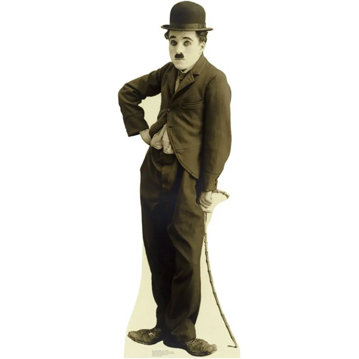 Charlie Chaplin Tramp Life-Size Sturdy Standing Cardboard Cutout with Easel, Foldable Movie Prop Collectible for Party, Home Decor (No Assembly Needed)