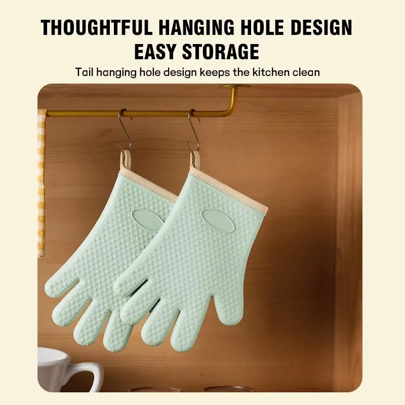 Heat-Insulating Silicone Gloves & Baking Gloves Heat-Resistant Wear-Resistant Cleaning Gloves Perfect Holiday Gift from Son/Daughter to Mum