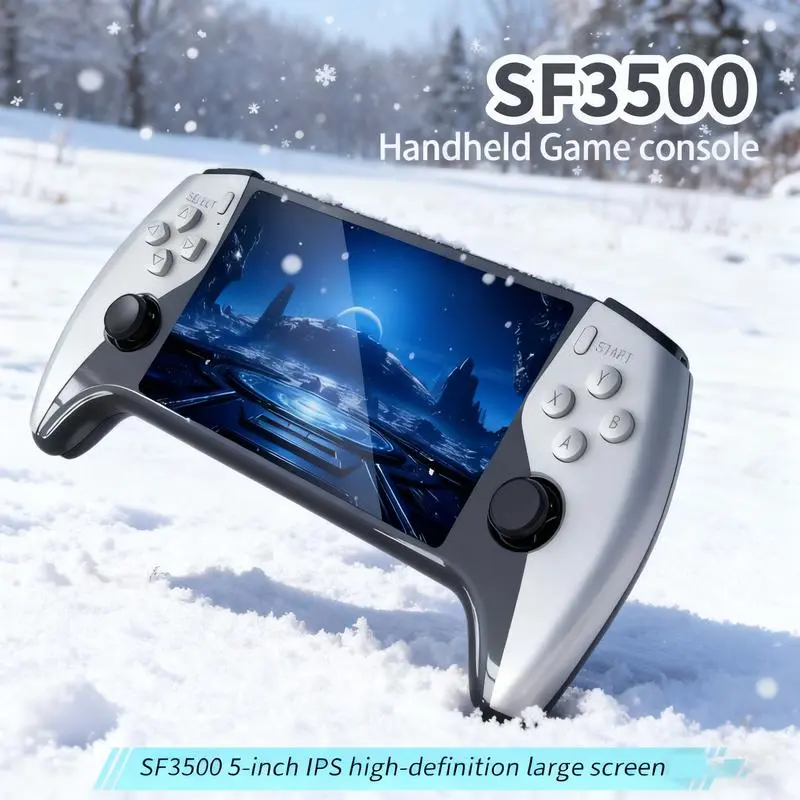 SF3500 Retro Handheld Game Console-Handheld Rechargeable Gaming Console with HD 5.5-inch IPS Screen Classic Video Games Supports TV Connection,14+ Emulators & 5-Hour Battery Life, Handheld Gaming Console