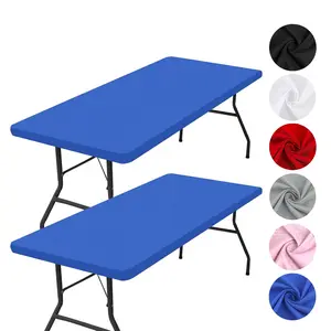 2-Pack Elastic Tablecloth Set, Wind-Resistant Rectangular Table Cover, Stretchy Foldable Outdoor Picnic Mat, Ideal for Camping, Patio, Parties