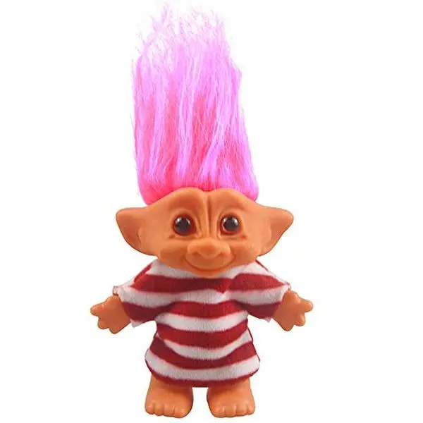 YINTLILOCN 7.5'' Tall Polyester Vintage Lucky Troll Doll - 1 Adorable Soft Hair Classic Toy with Cute Little Clothes, Best Gift for Kids, Retro Collectible Figure for Birthday Party Favors