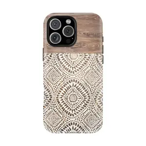 Boho Mandala Phone Case, Brown and Beige Ethnic Pattern, Fashionable Tribal Design, Elegant and Chic 2 in 1 Phone Case, Durable, Shock Absorbing, Stylish Design. Compatible with Iphone 11, 12, 13, 14, 15 16 17 Pro Max and Pro Plus Series Aesthetic, Pastel