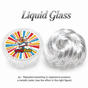 Liquid Glass Slime DIY Color Shiny Metallic Stretchable Non-Sticky Stress Relief Toy Available in 3.5oz(100g) 10.5oz(300g) 17.6oz(500g) for Kids