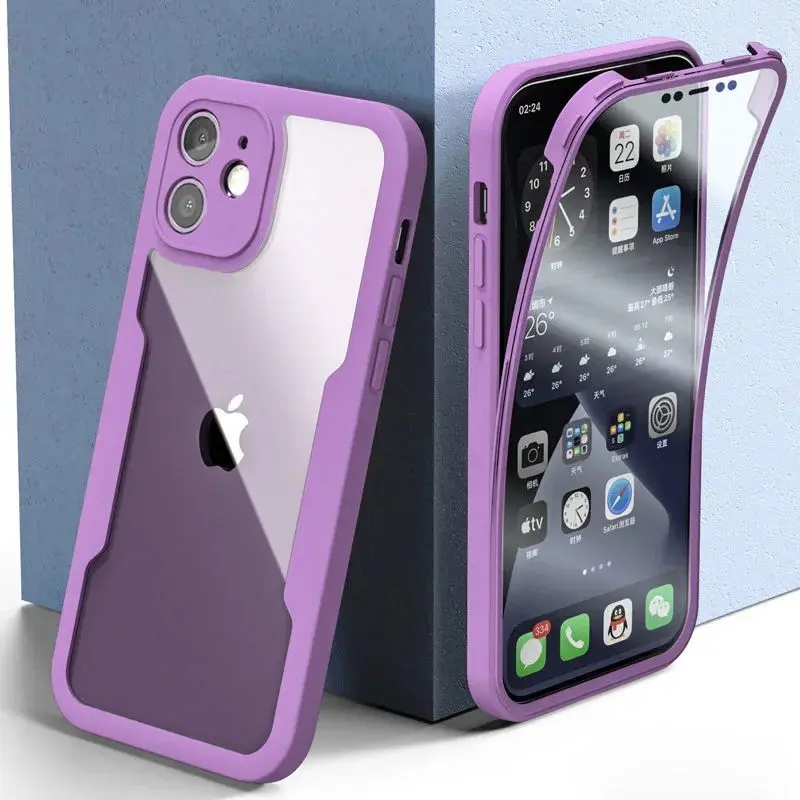Shockproof 360 Clear Phone Case for iPhone 17Air 17 16E 16 15 14 13 12 18Pro Max Plus Cover Camera Lens Screen Full Protection