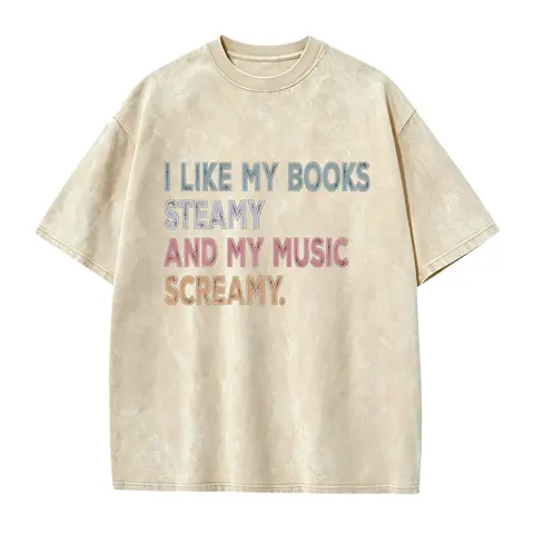 I Like My Books Steamy and My Music Screamy Shirt, Book and Music Lover Tee, Funny Reading Shirt, Bookish Gift, Bookworm Tee