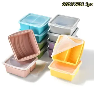 BPA-Free Silicone Food Storage Container with Lid, Leak-Proof Microwave & Fridge Safe, Reusable Multi-Purpose Kitchen Organizer