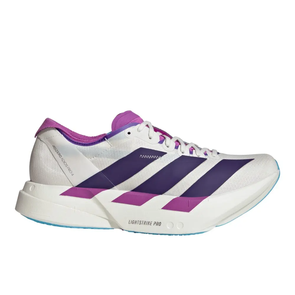 adidas Womens Adizero Adios Pro 4 Running Sneakers Shoes - Purple, White