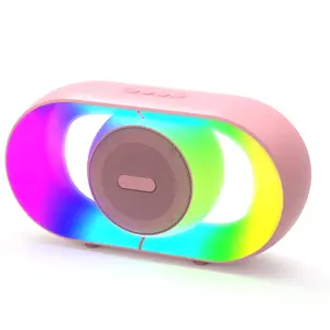 4 in 1 Portable Wireless Bluetooth Speaker with Built-in Microphone, FM Radio, 4 Playback Modes, White/Pink Colorful 、 Birthday Gifts Compact Gadget