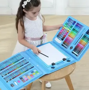 210-Piece Kids' Art Painting Set, Perfect as Birthday Gifts or Reward Gifts for Children Aged 3–10. picture book Toy Including Markers,Crayons, and Professional Pencils,  Festive Christmas Stationery Set Watercolor pain set painting kit pen art supply