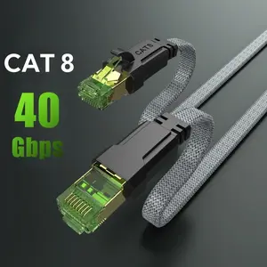 Cat 8 Ethernet Cable, High Speed Braided 40Gbps 2000Mhz Network Cord, Heavy Duty LAN Cable Compatible for Gaming PC PS5 Xbox Modem Router