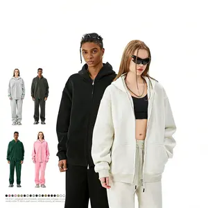 Streetwear Hoodie and Sweatpants Set  Fleece Lined Heavyweight Zip Up Hooded Sweatshirt with Joggers Oversized Teen Boys Tracksuit rare collection sweatsuit la dancers outfit long sleeve zipper jacket Women's Fall Two-Piece Workout Set tracksuits for men