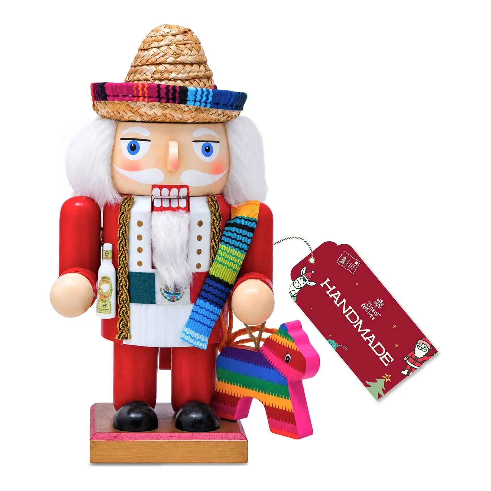 9" Mexican Christmas Nutcracker with Piñata & Tequila