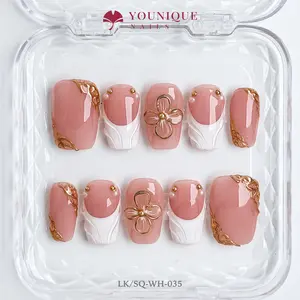 Younique Nails | 10PCS 100% Handmade Press-On Nails | Reusable Colorful Art acrylic stylish 3D