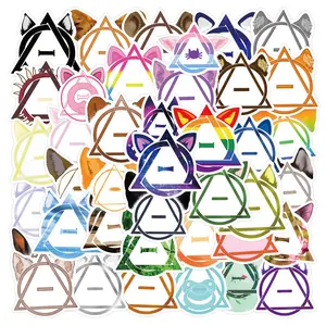 Therian Interesting Sticker, 50pcs/set Waterproof Self Adhesive Decor Paper, Decor Sticker for Gift Greeting Card Water Bottle Laptop Phone Smartphone Cellphone