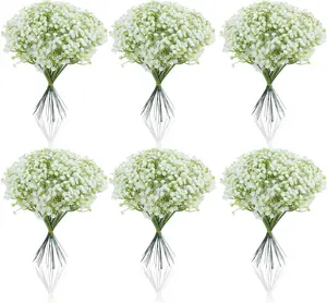 120 Pcs White Babys Breath Artificial Flowers, Artificial Flowers Bulk Real Touch Flower for Wedding Party Home Garden Decoration