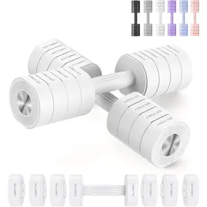 Women's Adjustable Weights Dumbbells Set of 2, Anti-Slip Handle, Macaron Colors, 4-in-1 Hand Weights (2.2/4.4/6.6/8.8 lbs Each) for Home Fitness