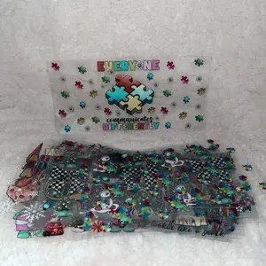 UVDTF Bundles, 16oz Size uvdtf wraps, 100 wraps included, Self Adhesive Stickers