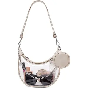 Clear Bag for Stadium Events, Clear Purses for Women Stadium Crossbody, PVC Clear Concert Bag with  Purse