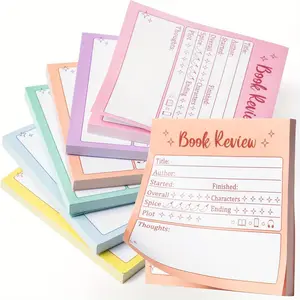 Book Review Mini Sticky Note, 6 Counts/set Colorful Self-stick Note Pad, Reading Tracker for Book Lovers & Readers, Reading Log Sticker for Bookish Bookworm Gift