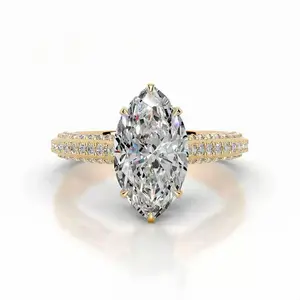 Lab-grown diamond ring, 11048, 2 ct, D- VS1, marquise cut; IGI certification; light luxury, premium feel; versatile for everyday wear; suitable for engagement and proposal; S925 sterling silver.
