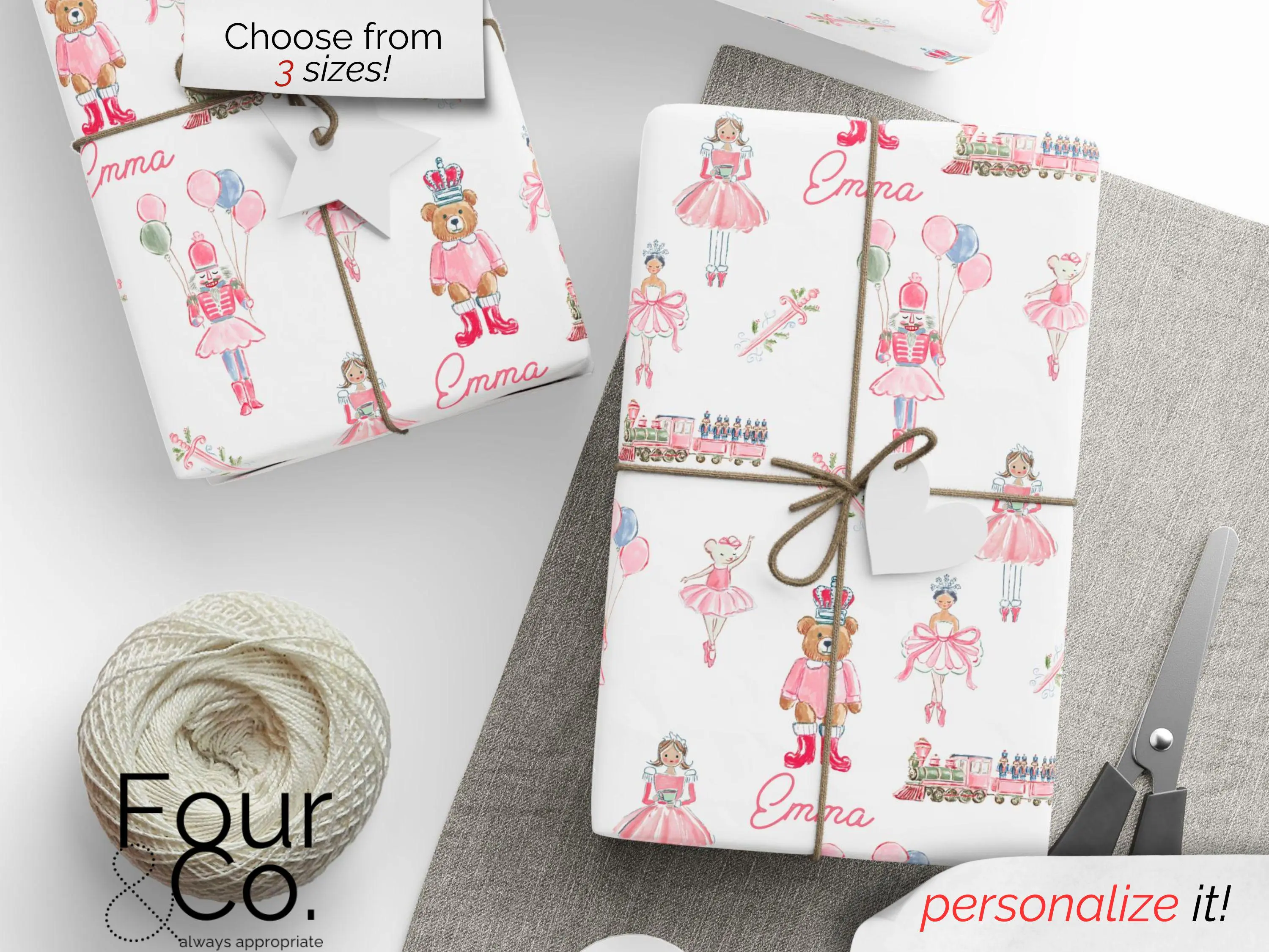 Nutcracker Wrapping Paper, Personalized Wrapping Paper, Custom Wrapping Paper