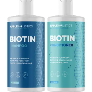 Maple Holistics Biotin Shampoo and Conditioner Set with Rosemary for Deep Cleansing Haircare Oil Haircare Oil Vegan Product Comfort Cleanser Sulfate Free Silicone