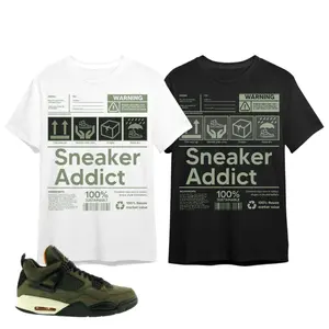 4 Undefeated Shirt, 4 Undefeated Military Green Graphic T-Shirt, Sneaker Addict Tee Match Sneaker, Ready to Go, No Effort Needed