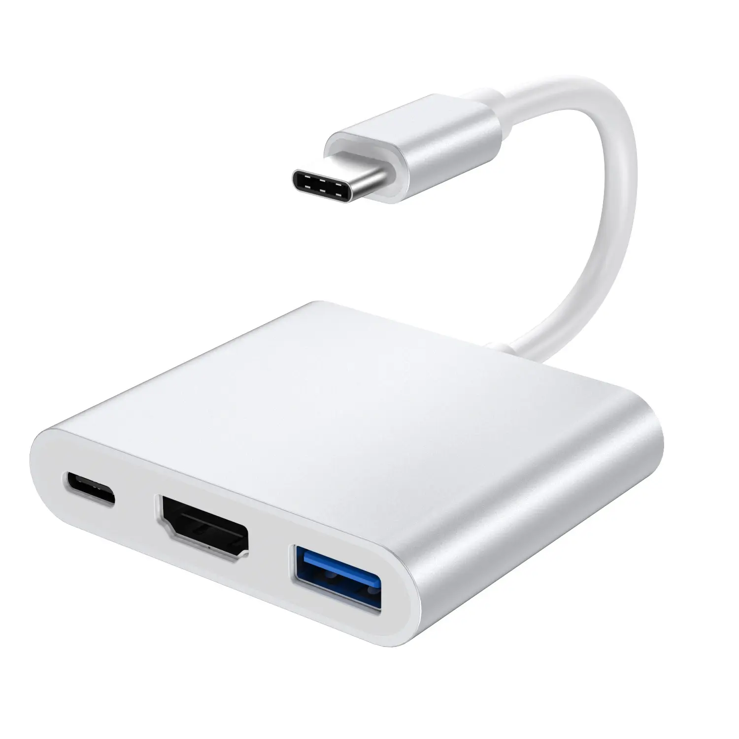 USB C to HDTV Multiport Adapter, Expansion Adapter, USB C Hub, USB C Dongle, 4K HDTV to Type C Adapter with 100W PD, USB A 3.0 Port, 3 in 1 USB C Digital av Multiport Converter for Laptop, MacBook, iPad, iPhone 15/16, Tablets, Switch, etc