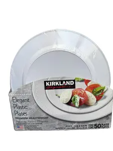 Kirkland Signature Elegant Plastic Plates, 50 Count