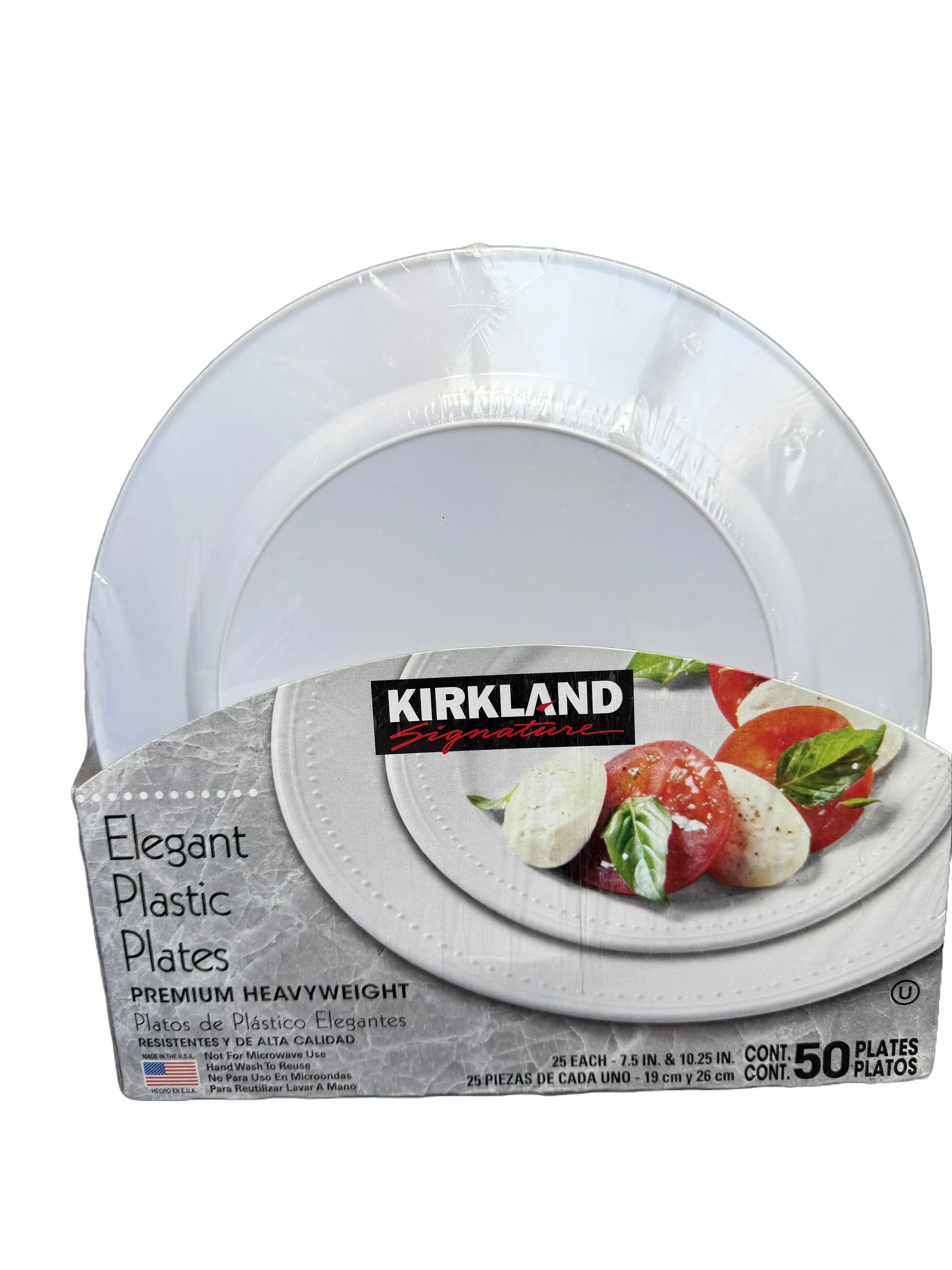 Kirkland Signature Elegant Plastic Plates, 50 Count