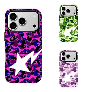 BAPE Camouflage Lightning Star Phone Case - Suitable for iPhone 17ProMax 16 15Plus 14 13 12Pro 11