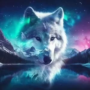 DIY 5D Diamond Painting Kit, Wolf Theme Pattern, Full Drill Mosaic Art, Home Wall Decor Gift, Craft Project, DIY Kits, Model Xinghao Z149