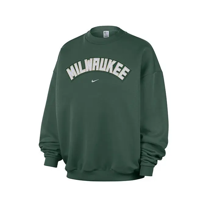 Women's Nike Evergreen+ Milwaukee Bucks Crewneck Sweatshirt