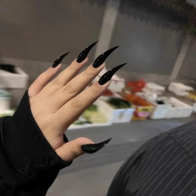 Handmade Long Dragon Shape Claw Eagle Claw Press on Nails Short Cat Claws Acrylic False Nail Stickers Rhinestone Nail for Women