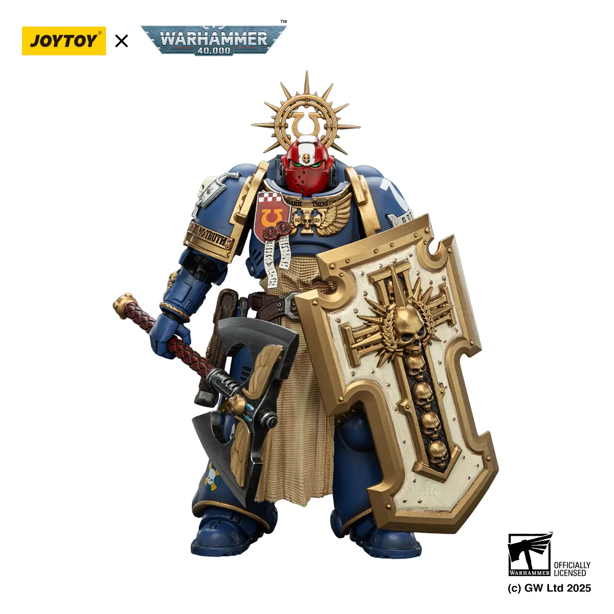 JOYTOY Warhammer 40,000 1/18 Scale Ultramarines Metaurus PVC Action Figure Model (JT02786) - Collectible Humanoid Small Figure with Power Axe, Stormshield, Plasma Pistol, Collectible Action Figure