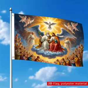 2x3ft / 3x5ft Holy Trinity Christian Flag - Religious Jesus God Holy Spirit Polyester Banner for Outdoor Yard & Home Decor