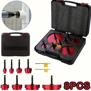 8pcs Heavy-Duty Plastic Pipe Fitting Reamer Kit with Carbide-Tipped Inserts - 1/2 to 4Size Drill Bits for PVC, CPVC, ABS - Compatible with PVC, CPVC, ABS Pipe Fittings (DIY & Professional Plumbing) tool set giftsforhim christmasgiftideas shopblackfriday