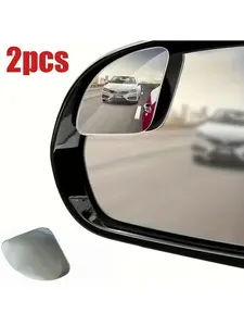 2-Piece Universal Glass Car Fan-Shaped Wide-Angle Blind Spot Rearview Mirror - 360° Adjustable Frameless Fan-Shaped Rearview Mirror - Suitable for All Cars - Compact, Practical, and Easy to Install Car Accessories
