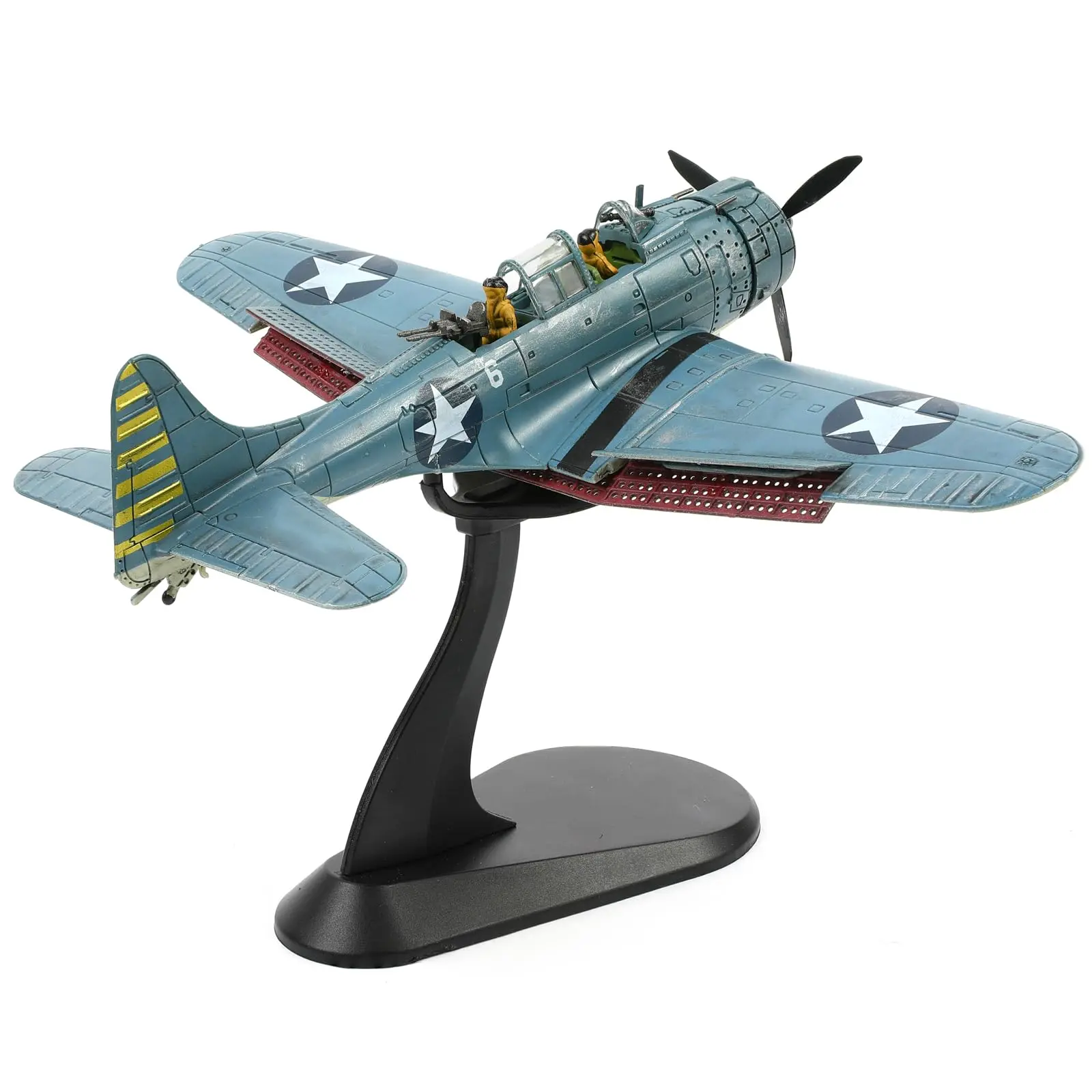 1/72 Douglas SBD-2 Dauntless WWII US Navy Dive Bomber Die-Cast Metal Model, 5.5 x 6.8 x 3.74 Inches Vintage Midway Warplane with Rotatable Props, Collectible Toy for Aviation Enthusiasts