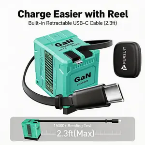 [US warehouse]2026 W&O 4-in-1 120W 2026 GaN Fast Phone Charger (Free storage box included), Retractable 35in USB C Lightning, High-Speed Transfe, Charging Fun, Eight-level protection, FoldableDesign, Portable Charger