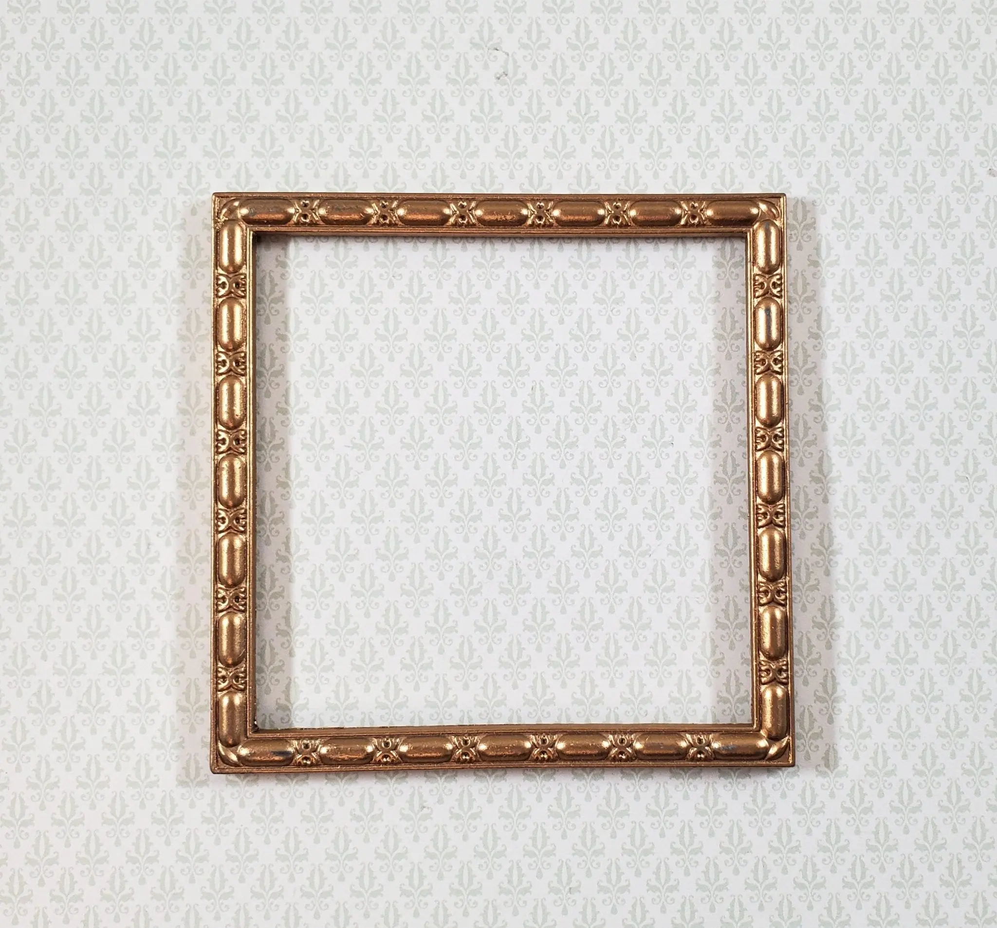 Miniature Picture Frame Square Metal Gold Interior 2.75" x 2.75" Dollhouses
